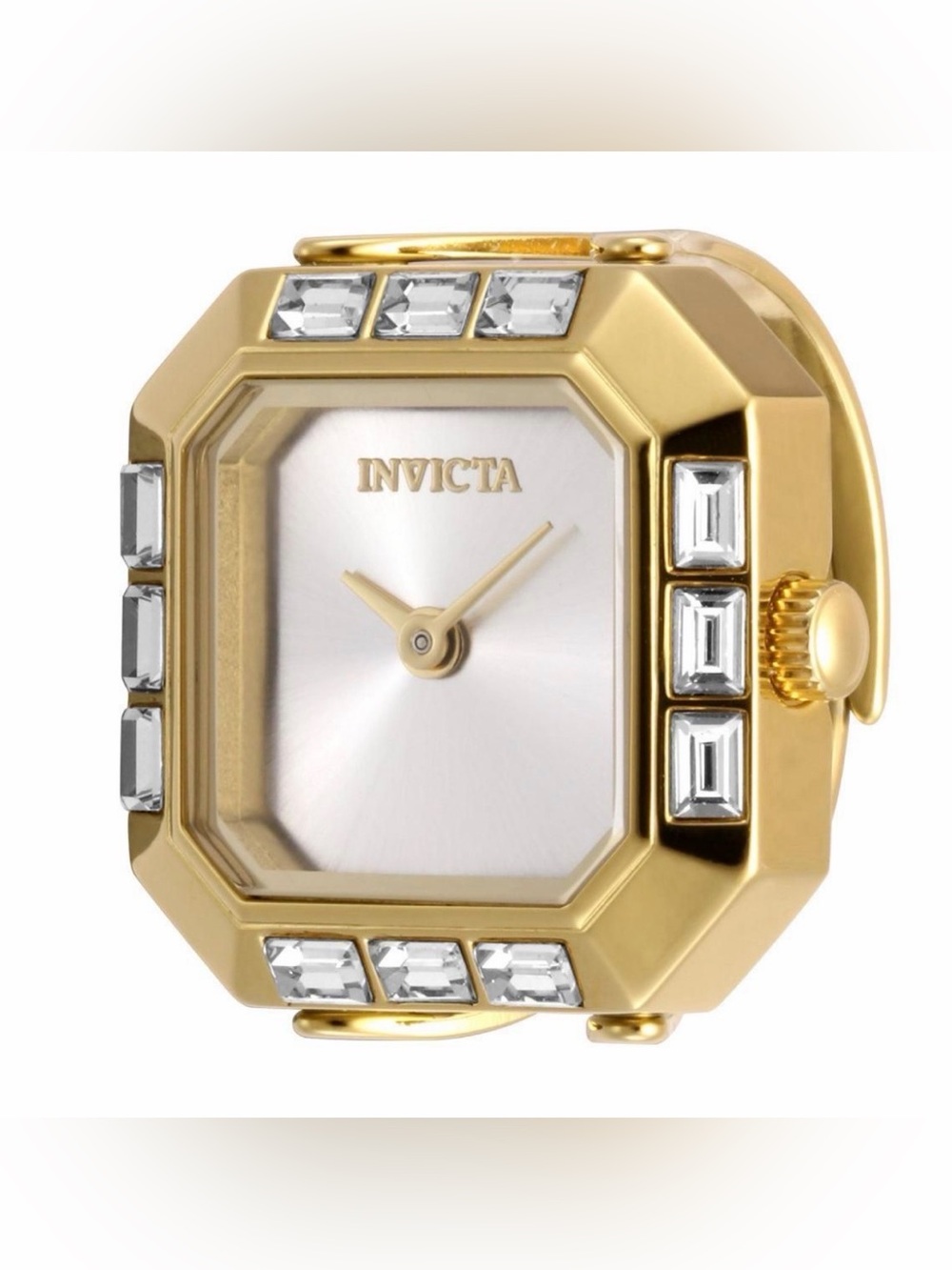 Invicta Gold Tone Bracelet Watch with Clear Crystals